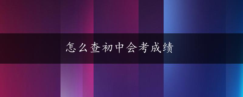 怎么查初中会考成绩