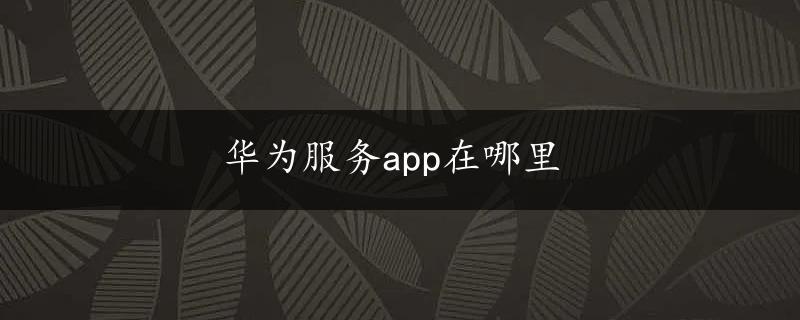 华为服务app在哪里