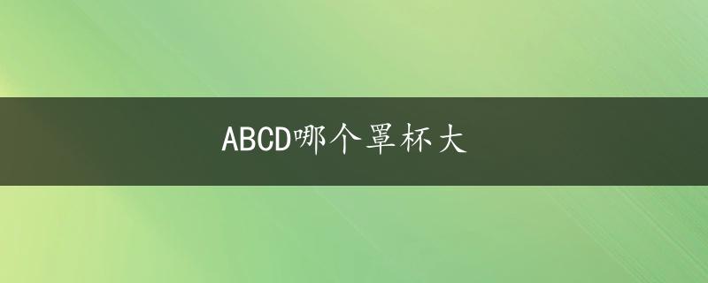 ABCD哪个罩杯大