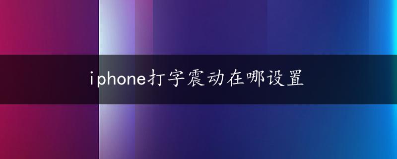 iphone打字震动在哪设置