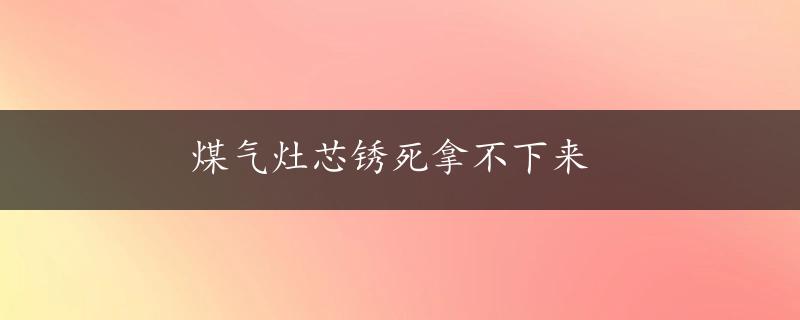 煤气灶芯锈死拿不下来