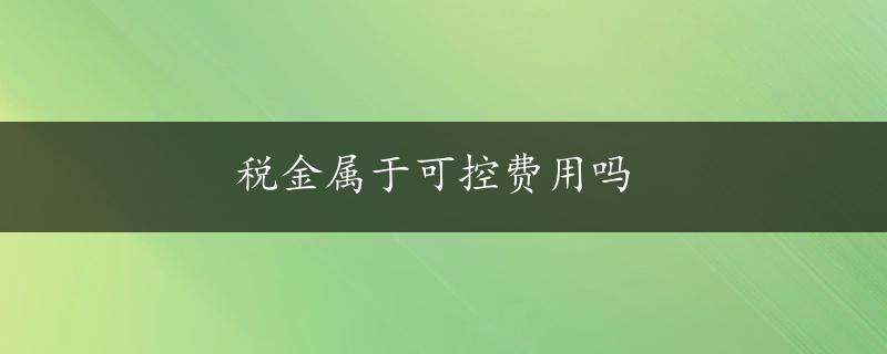 税金属于可控费用吗