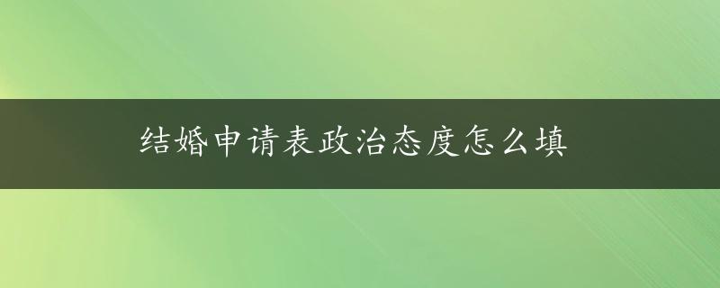 结婚申请表政治态度怎么填