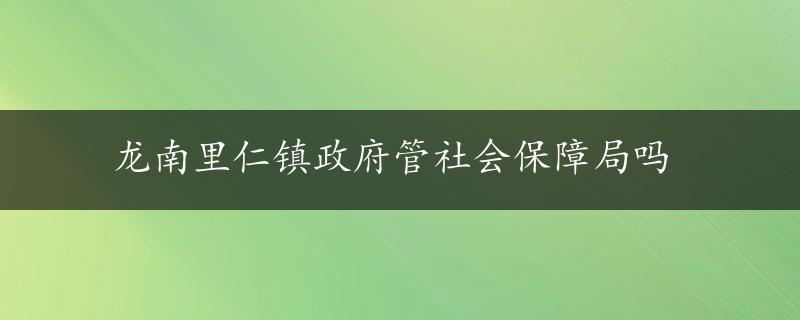 龙南里仁镇政府管社会保障局吗