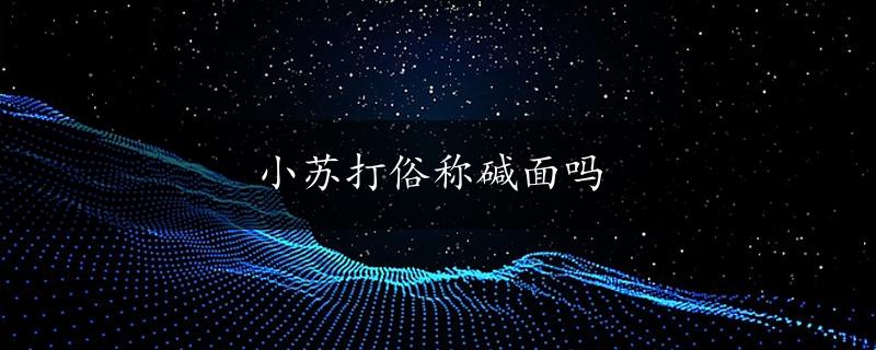 小苏打俗称碱面吗