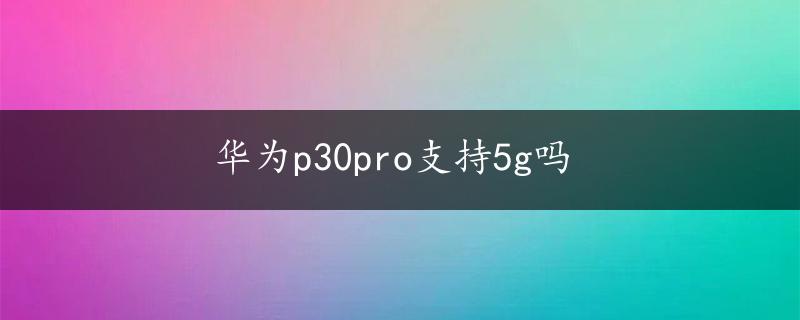 华为p30pro支持5g吗