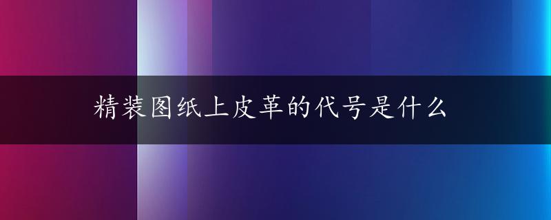 精装图纸上皮革的代号是什么