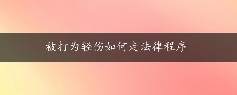 被打为轻伤如何走法律程序