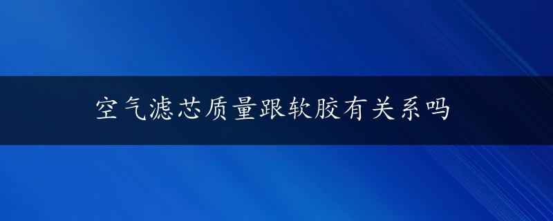 空气滤芯质量跟软胶有关系吗