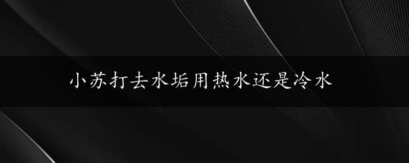 小苏打去水垢用热水还是冷水