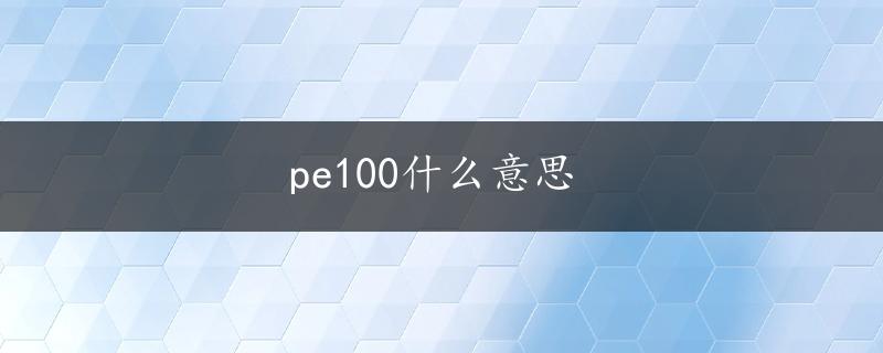 pe100什么意思