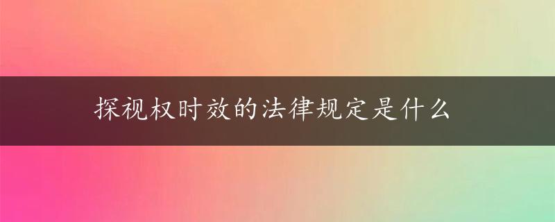 探视权时效的法律规定是什么