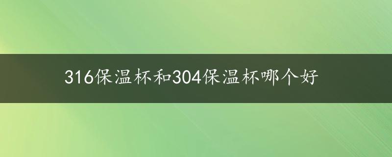 316保温杯和304保温杯哪个好