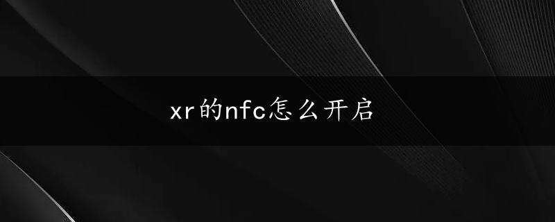 xr的nfc怎么开启