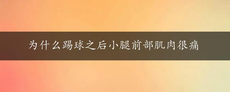 为什么踢球之后小腿前部肌肉很痛