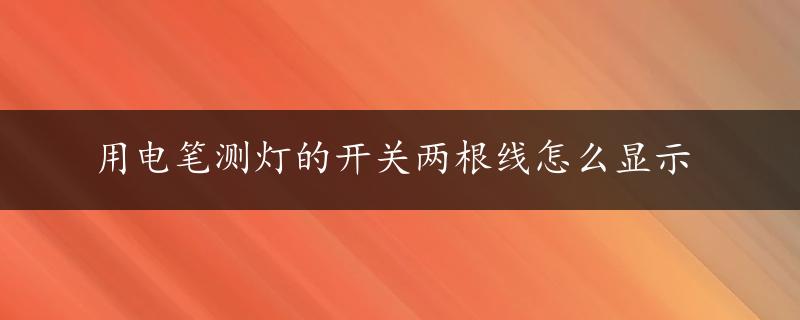 用电笔测灯的开关两根线怎么显示