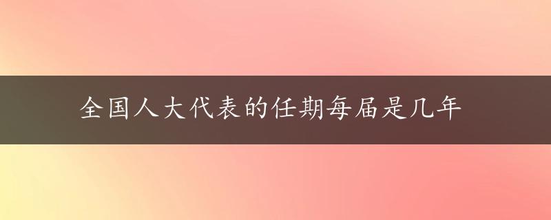 全国人大代表的任期每届是几年