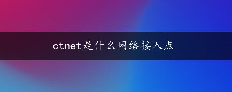 ctnet是什么网络接入点