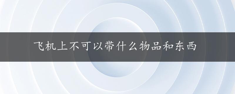 飞机上不可以带什么物品和东西