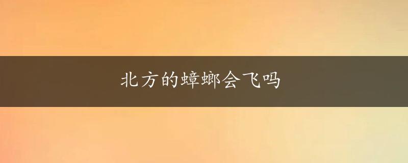 北方的蟑螂会飞吗