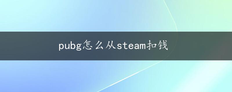 pubg怎么从steam扣钱