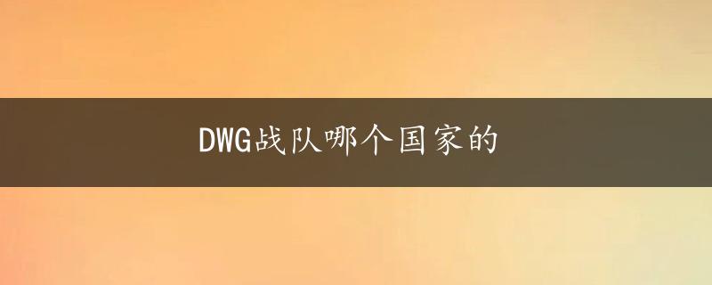 DWG战队哪个国家的