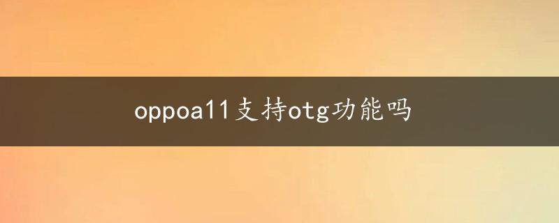 oppoa11支持otg功能吗