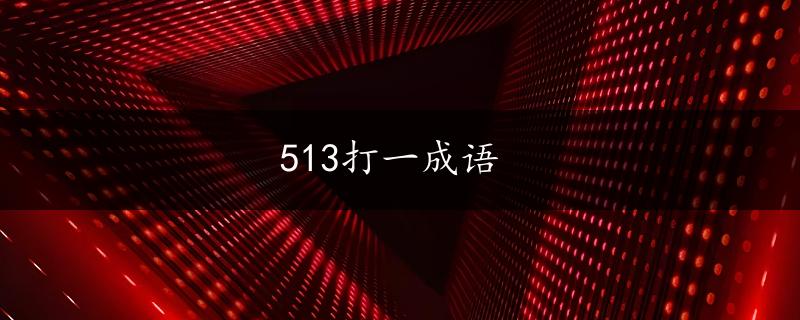 513打一成语