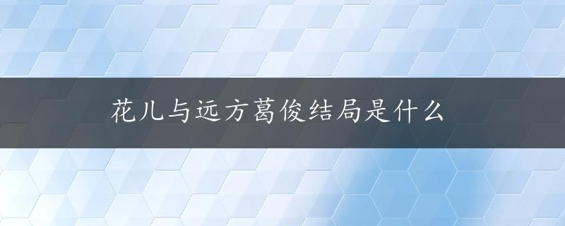 花儿与远方葛俊结局是什么