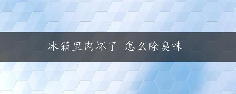 冰箱里肉坏了 怎么除臭味