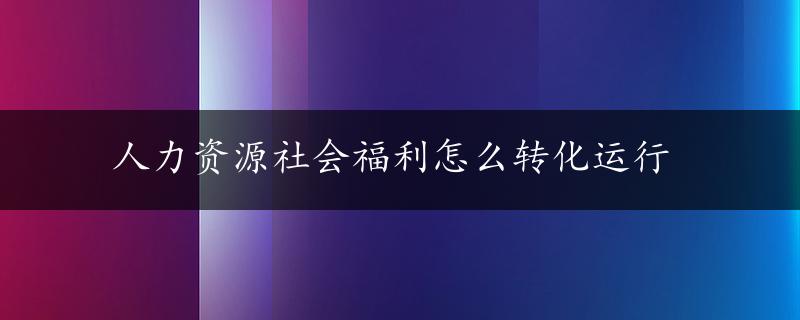 人力资源社会福利怎么转化运行