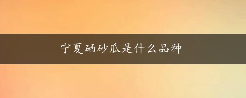 宁夏硒砂瓜是什么品种