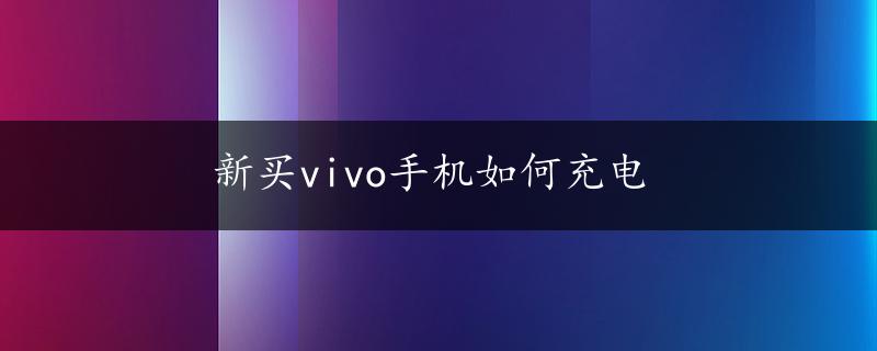 新买vivo手机如何充电