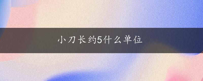 小刀长约5什么单位