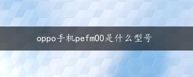 oppo手机pefm00是什么型号