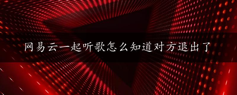 网易云一起听歌怎么知道对方退出了