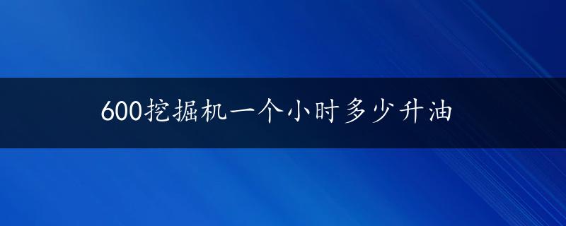 600挖掘机一个小时多少升油