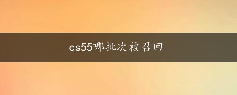 cs55哪批次被召回