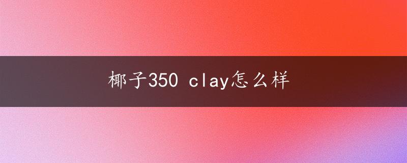 椰子350 clay怎么样