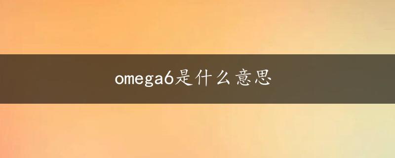 omega6是什么意思