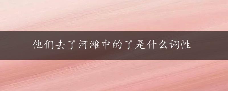 他们去了河滩中的了是什么词性