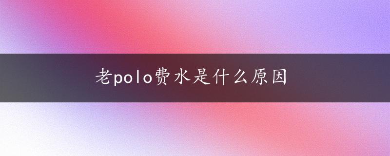 老polo费水是什么原因