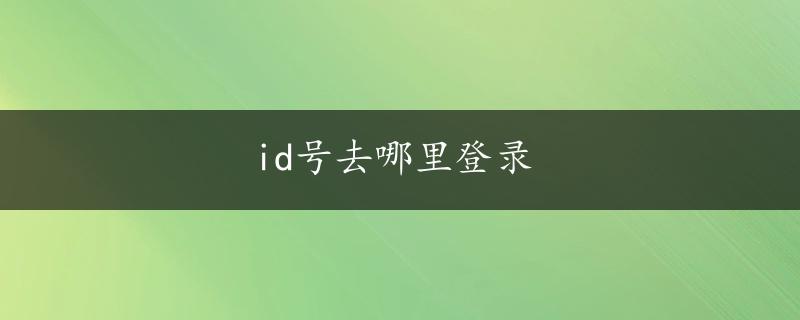 id号去哪里登录