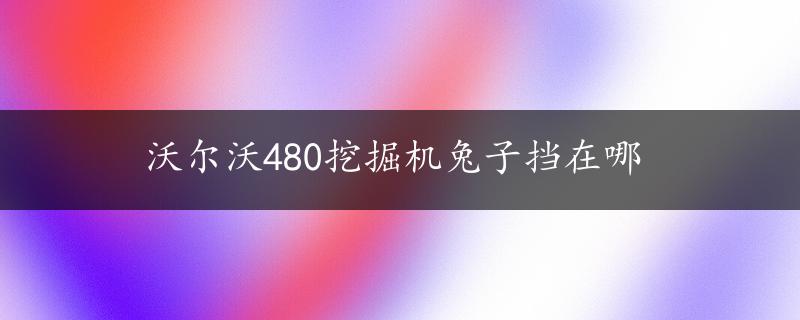 沃尔沃480挖掘机兔子挡在哪