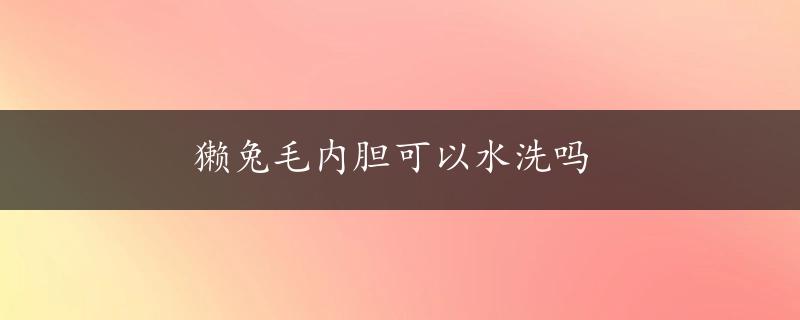 獭兔毛内胆可以水洗吗