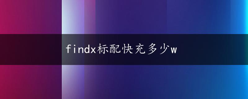 findx标配快充多少w