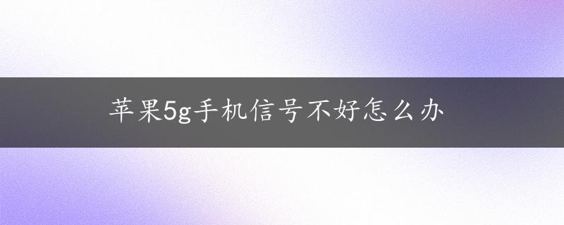 苹果5g手机信号不好怎么办