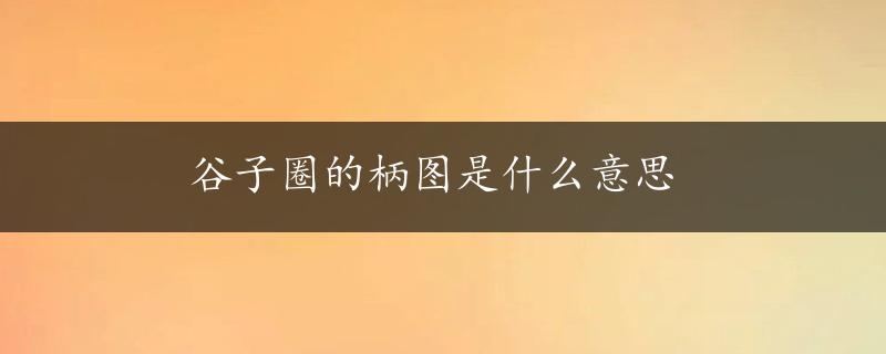 谷子圈的柄图是什么意思