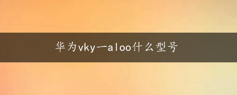 华为vky一aloo什么型号