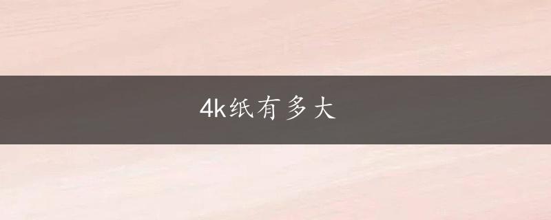 4k纸有多大